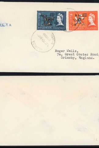British Solomon Is Cover from Munda via I MV Vecta to England