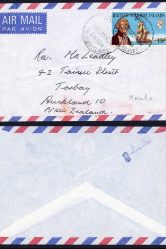 British Solomon Is 1973 Cover from Munda to New Zealand