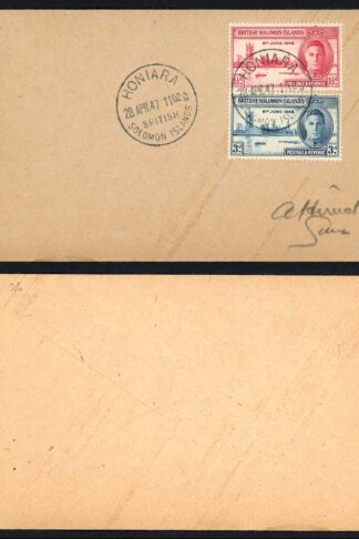 British Solomon Is Victory Set with Honiara Postmark Cover