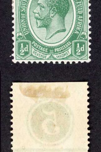 South Africa SG3 1/2d Green Plate Example M/M