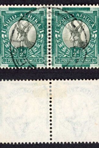 South Africa SG42cw 1/2d Dollar Variety M/M Block (toned) Cat 65++ pounds