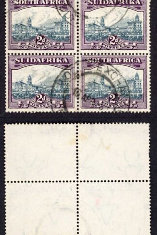 South Africa SG44 2d Slate Grey Block of EIGHT fine used Cat 60++ pounds