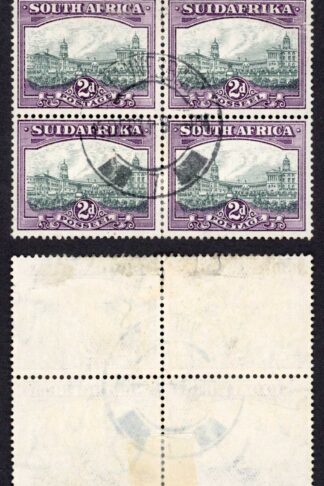 South Africa SG44 2d Slate Grey Block of FOUR fine used Cat 30++ pounds