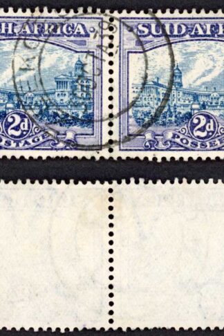 South Africa SG58 2d Blue and Violet Fine Used Pair Cat 55 pounds