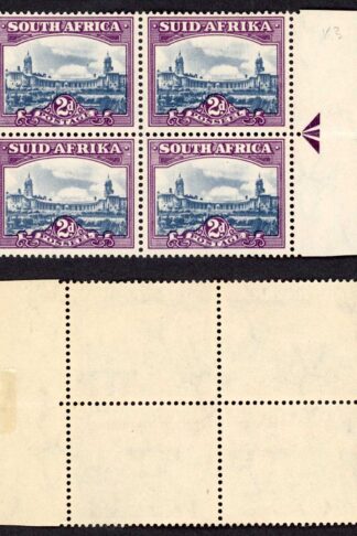 South Africa SG116 2d Slate-blue and purple M/M Arrow Block