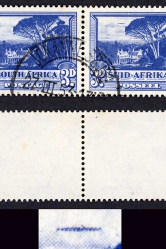 South Africa SG117ab 3d Blue Variety Flying saucer Flaw Cat 100 pounds