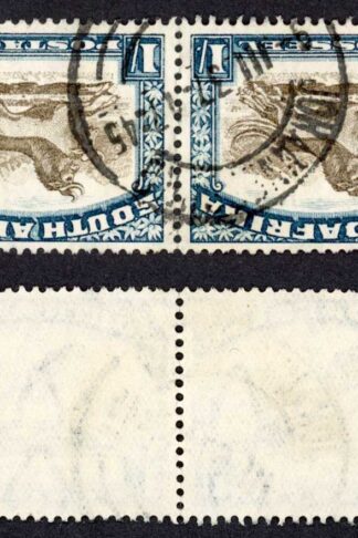 South Africa SG48cw 1/- Wmk Inverted fine used Pair Cat 26 pounds