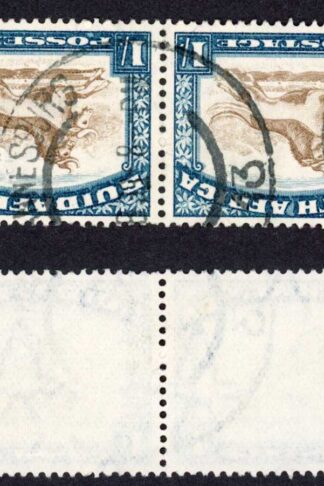 South Africa SG48cw 1/- Wmk Inverted fine used Pair Cat 26 pounds