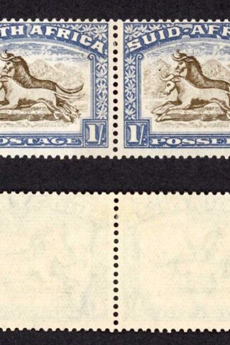 South Africa SG62 1/- Brown and Chalky Blue M/M Cat 55 pounds