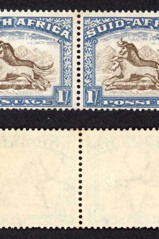 South Africa SG62 1/- Brown and Chalky Blue M/M Cat 55 pounds