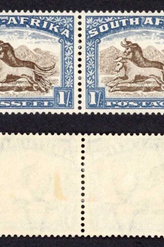 South Africa SG62 1/- Brown and Chalky Blue M/M Cat 55 pounds
