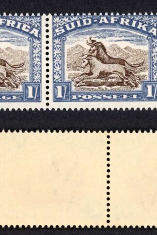 South Africa SG62 1/- Brown and Chalky Blue U/M Cat 55 pounds