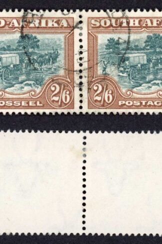 South Africa SG121 2/6 Green and Brown used Cat 30 pounds
