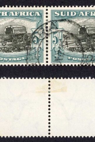 South Africa SG122 5/- Die 1 Pair Fine used Cat 85 pounds