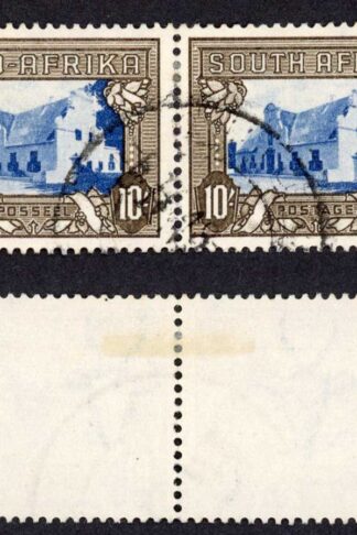 South Africa SG64c 10/- Blue and Sepia Cat 8 pounds
