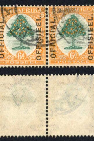 South Africa SGO4 6d Green and Orange used Cat 75 Pounds