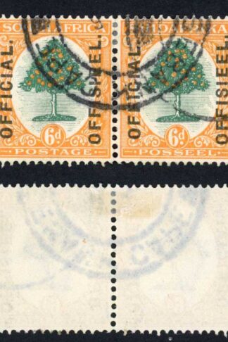South Africa SGO4 6d Green and Orange used Cat 75 Pounds