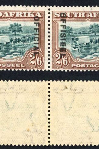 South Africa SGO18 2/6 overprint lines 17.5-18.5 mm apart M/M Cat 95 Pounds