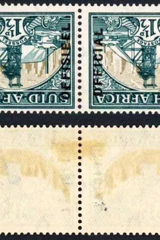 South Africa SGO22 1 1/2d Green and bright gold Wmk Inverted M/M Cat 50 Pounds