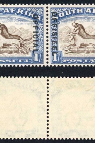South Africa SGO25 1/- Brown and Chalky blue M/M Cat 80 Pounds