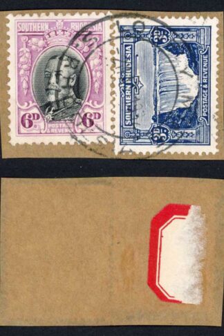 Southern Rhodesia SG20 and SG18 6d and 3d on piece Cat 18.80++ pounds