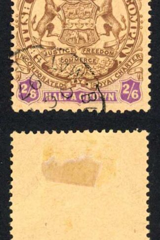 Rhodesia SG48 2/6 Brown and purple/yellow CTO Cat 75 pounds