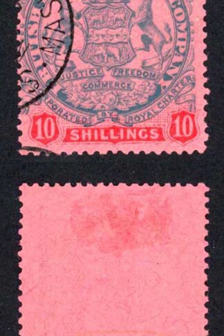 Rhodesia SG50 10/- Slate and vermilion/rose CTO Cat 80 pounds