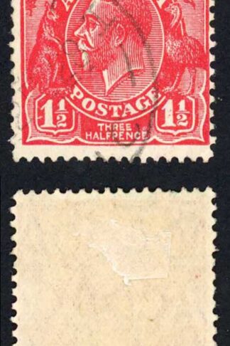 Australia SG96 1 1/2d Perf 13.5 x 12.5 Plate 2 Variety VOID CORNER Fine used