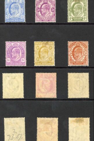 Cape of Good Hope SG70/8 KEVII set of 9 M/M Cat 250 pounds