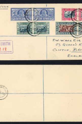 South Africa SG79/9 Voortrekker on FDC Cat 50 pounds as used stamps