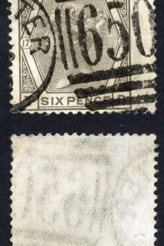 SG147 6d grey wmk Spray Plate 17 scarce (vertical crease) Cat 170 pounds