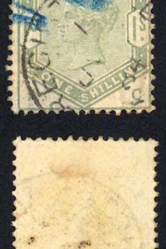 SG196 1/- Lilac and Green CDS and Crayon Mark Cat 325 pounds