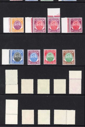 Johore SG133/47 1949 Set of 21 U/M Cat 160 pounds