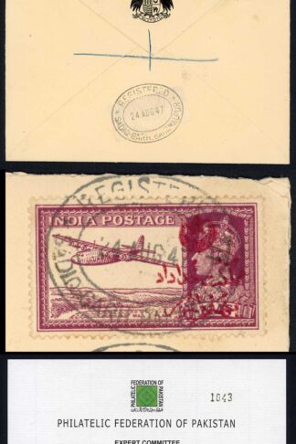 Bahawalpur 14a local opt in RED on COVER illustrated in ISANI and ABID page 203