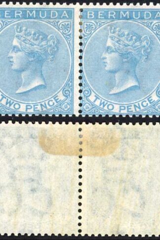 Bermuda SG3 1866 3d dull blue Pair M/M Good colour Cat 1100+ pounds
