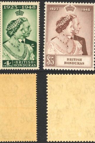British Honduras SG164/5 Silver Wedding U/M (light brown gum) Cat 30.15 pounds