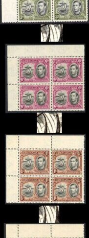 Grenada SG153/63f 1938 Set All Ship design have Varying Line on sail Variety U/M