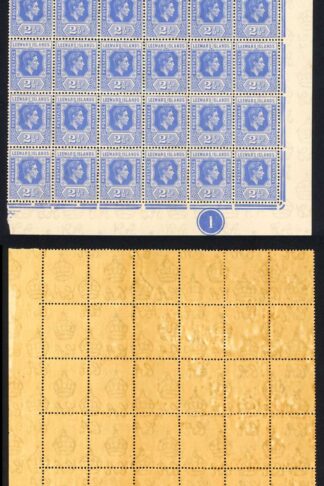 Leeward Is SG105 1938 2 1/2d bright blue U/M Block Cat 1440 pounds