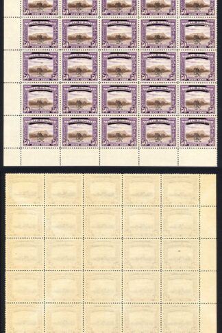North Borneo SG346/b/c 50c Block of 25 Broken Bars x 3 U/M Cat 380 pounds