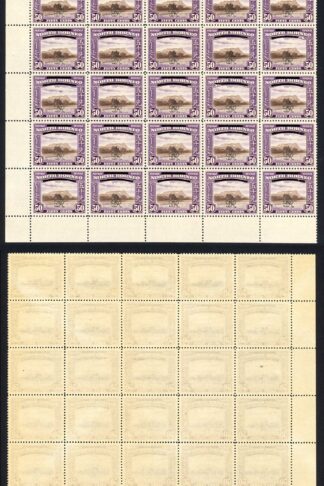 North Borneo SG346/b/c 50c Block of 25 Broken Bars x 3 U/M Cat 380 pounds