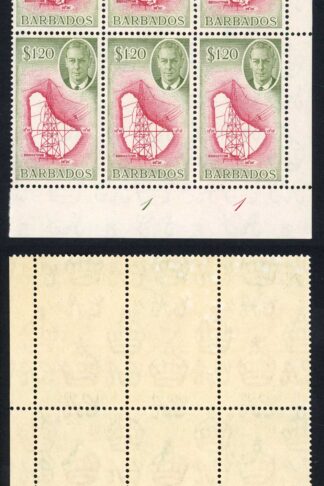 Barbados SG281 1.20 Plate Block U/M Cat 108 pounds