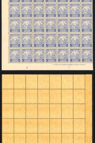 Barbados SG251 2 1/2d Ultramarine Block of 42 U/M (brown gum)