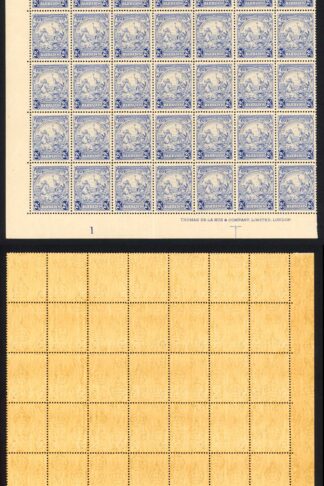 Barbados SG251 2 1/2d Ultramarine Block of 42 U/M (brown gum)
