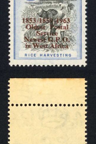 Sierra Leone SG278b 2/- on 3d Bottom stamp 1853/1859/1963 U/M (toned)
