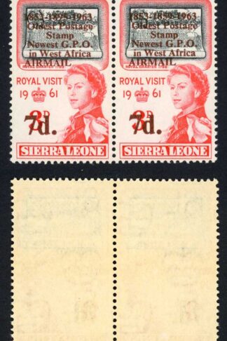 Sierra Leone SG279a 7d on 3d left stamp 1895 for 1859 U/M