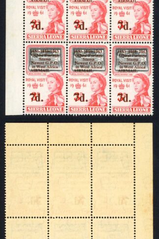 Sierra Leone SG279a 7d on 3d No Spot after O and 1853.1859.1963 U/M