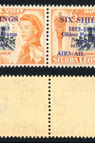 Sierra Leone SG283c 6/- on 6d right stamp No Spot after O M/M (toned)