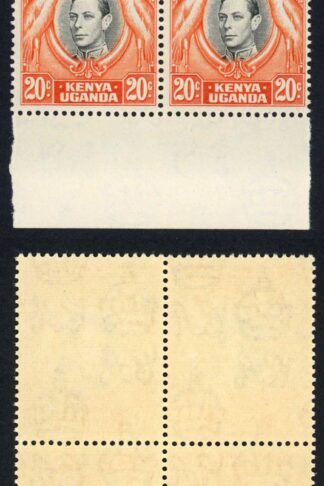 KUT SG139ba 1951 20c deep black and deep orange Block of 4 U/M cat 112 pounds