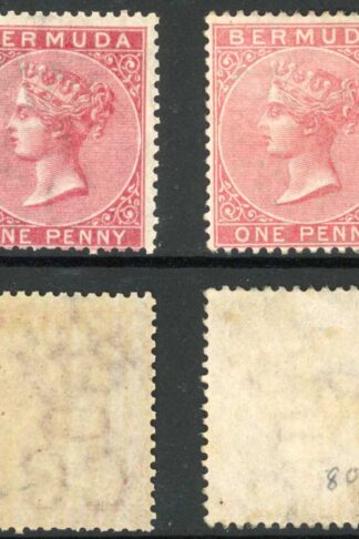 Bermuda SG1/2 1d Rose-red and 1d Pale rose-red M/M Cat 240 pounds