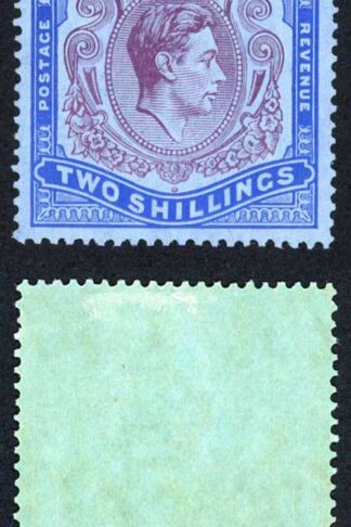 Bermuda SG116 2/- Perf 14 Deep Purple and Ultramarine/Grey Blue M/M Cat 100